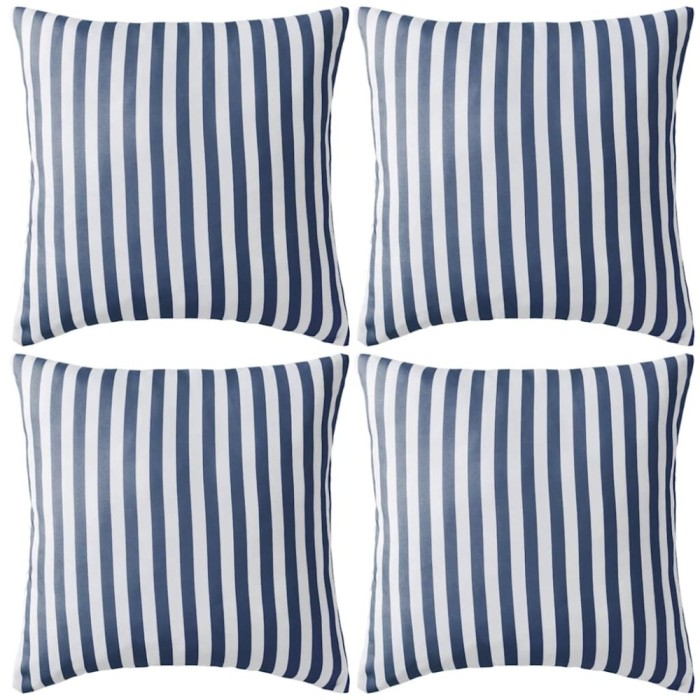 vidaXL Perne de exterior, 4 buc., imprimeu dungi, 45x45 cm, bleumarin 132307