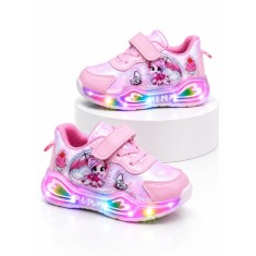 Adidasi cu lumini LED, Model Ponei colorat, Fete, Roz (Marime Disponibila: