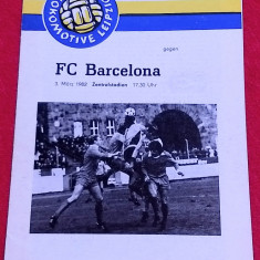 Program meci fotbal LOKOMOTIVE LEIPZIG-FC BARCELONA (03.03.1982)