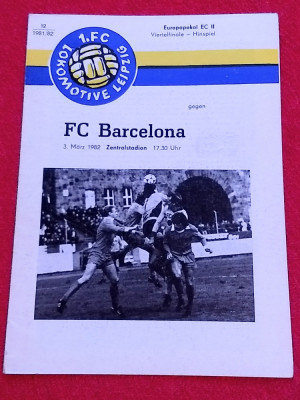 Program meci fotbal LOKOMOTIVE LEIPZIG-FC BARCELONA (03.03.1982) foto