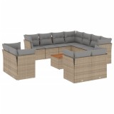 Cumpara ieftin Patio Sofa Set 11-Locuri Amestec de bej si gri deschis