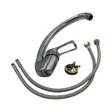 Baterie Bucatarie Lebada Cromata Alama Cartus 40mm Roval Montare Chiuveta Racorduri Flexibile Aerator Perlator