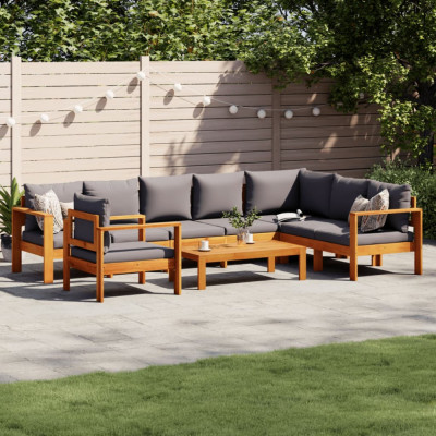 vidaXL Set de canapele grădină cu perne, 6 piese, lemn masiv acacia foto