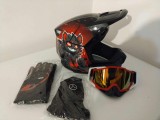 Cumpara ieftin Casca moto/enduro/atv +Ochelari+Manusi+Cagula