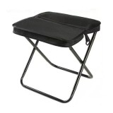 Scaun Taburet Pliabil pentru Camping, pentru Adulti, Scaun Portabil, Pescuit, din Panza Oxford si Cadru Metalic, Mare 31 x 29 x 25 cm, Negru