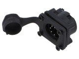 Conector XLR 5 pini unghiular IP65 AMPHENOL AXS5MPH 7,5A 133V