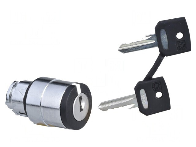 Comutator Rotativ cu Cheie 22mm Negru 2 Poziții