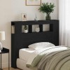 Tăblie LED Stejar negru 120 x 18.5 x 103.5 cm Lemn compozit