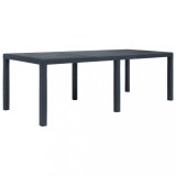 Cumpara ieftin Masă de grădină, antracit, 220x90x72 cm , plastic, aspect ratan