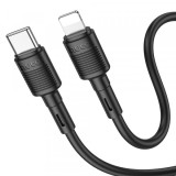 Cablu Date si Incarcare USB-C - Lightning HOCO X83 Victory, 20W, 1m, Negru, Apple