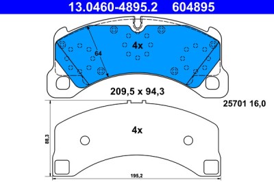 ATE 13.0460-4895.2 set placute frana,frana disc foto