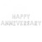 Set baloane din folie metalizat&Auml;, flippy, model happy anniversary, litere de 40 cm, baloane party, ambalaj individual, pai inclus, umflare cu aer sau