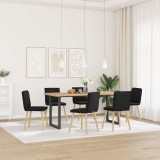 Gossi scaune de sufragerie 6 buc. negru material textil