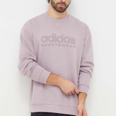 adidas bluză bărbați, culoarea violet, cu imprimeu IW1192