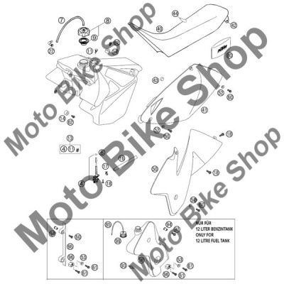 MBS Garnitura buson rezervor KTM 125 EXC 2002 #9, Cod Produs: 59007009000KT foto