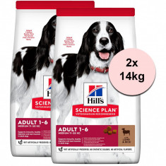 Hill&#039;s Science Plan Canine Adult Medium Lamb &amp; Rice 2 x 14kg