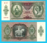 Ungaria (p#100) 10 Pengo 1936 aUNC+ 'Sf. Ștefan' serie: B567 029766; (ROG CITITI DETALIILE!)