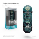 Fingerboard Premium Death Innovium&trade;, Mini Skateboard din Lemn cu Accesorii Incluse, DIY, Roti Profesionale, Mini Surubelnita,, 5.5x12x4.5 cm