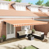 vidaXL Marchiză Retractabilă Automată Galbenă și Portocalie 500x300 cm