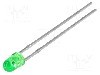 Dioda LED, 3mm, verde, 20...60mcd, 20mA, 2,2...2,5V, KINGBRIGHT ELECTRONIC - L-7104GT