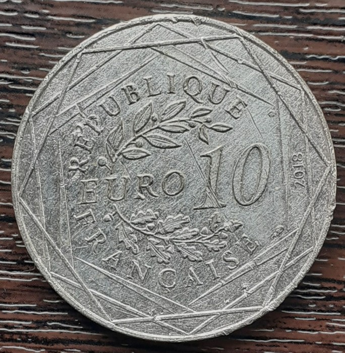 (A773) MONEDA DIN ARGINT FRANTA - 10 EURO 2018, 90 ANI MICKEY - TURNUL EIFFEL