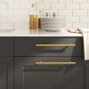VidaXL M&acirc;nere de dulap, 10 buc., auriu, 224 mm, oțel inoxidabil 3203624