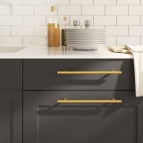 M&acirc;nere de dulap, 10 buc., auriu, 224 mm, oțel inoxidabil