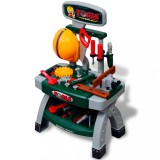 Banc de lucru pentru copii, cu unelte, Verde + Gri, vidaXL
