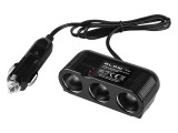 Prelungitor priza auto cu 3 iesiri Blow 12/24V