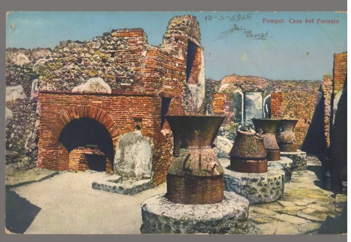 CPIB 23931 - CARTE POSTALA - POMPEI. CASA FORNAIO, ITALIA, CIRCULATA, 1907, STAMPILE, TIMBRU
