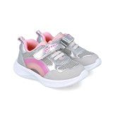 Sneakers cu leduri si curcubeu garvalin 252801, argintiu (marime: 25)