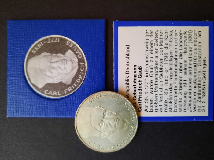 5 DM &quot;C. F. Gauss&quot; litera J, 1977, RFG - G 4668