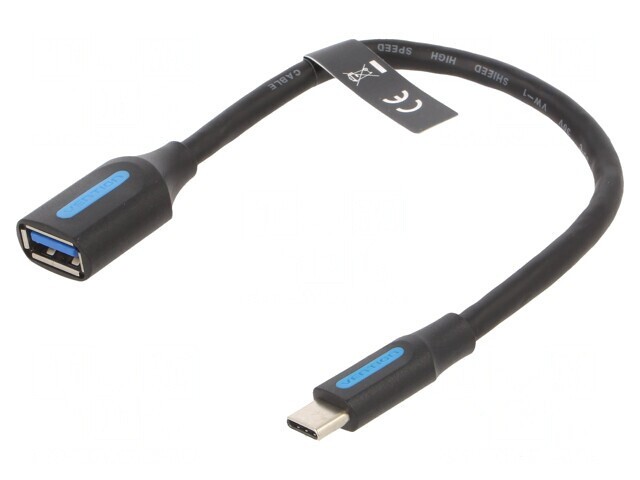 Cablu USB 3.0 A la USB C, 0.15m, Negru