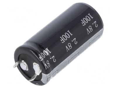 Supercondensator 100F 2,8VDC &amp;Oslash;22,4x45,5mm 12m&amp;Omega; SNAP-IN foto