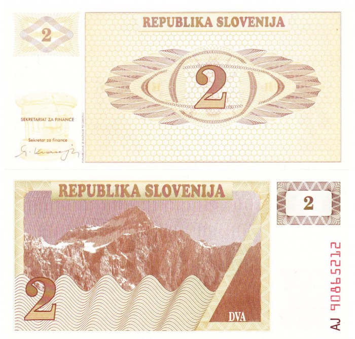 Slovenia 2 Tolari 1990 P-2 UNC
