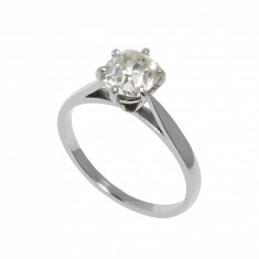 Inel de logodna din aur alb 18K cu diamant, 1.45 ct. foto