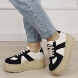 Sneakers bej negru cu platforma 8979 M3