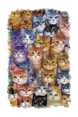 Sticker decorativ, Pisici, Multicolor, 85 cm, 9126ST foto