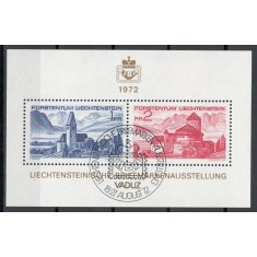 Liechtenstein 1972 565/66 bl 9 stampilat LIBA - A 8-a expozitie LIBA &#039;72, Vaduz