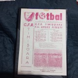 program CFR Timisoara - FC Arges (cupa rom.)