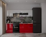 Bucatarie Daria Alb Rosu 240x60x200 cm