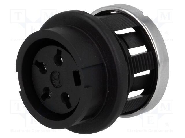 Conector DIN soclu mamă PIN 4 240&deg; lipire 300V 5A AMPHENOL