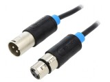 Cablu XLR 3pin masculin-feminin 1m negru, Vention