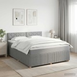 Cumpara ieftin Pat boxspring cu saltea Gri deschis 160 x 200 cm Tesatura