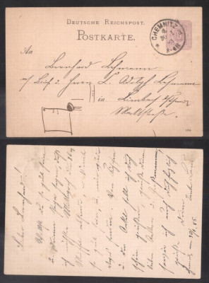 Germany Reich 1885 Old postcard postal stationery Chemnitz D.878 foto