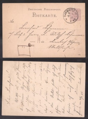 Germany Reich 1885 Old postcard postal stationery Chemnitz D.878 foto