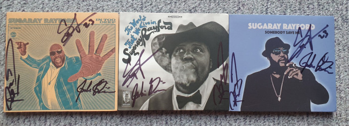 3 CD-uri originale Sugaray Rayford, toate cu autografe originale Sugaray