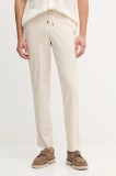 Hackett London pantaloni culoarea bej, mulata, HM2100009R