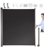 Copertina laterala retractabila pe terasa sau gradina, 180 x 400 cm, gri inchis