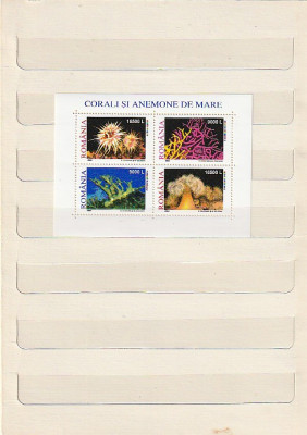 CORALI SI ANEMONE DE MARE - BLOC DE 4 TIMBRE ( LP 1577 a ) 2002 foto